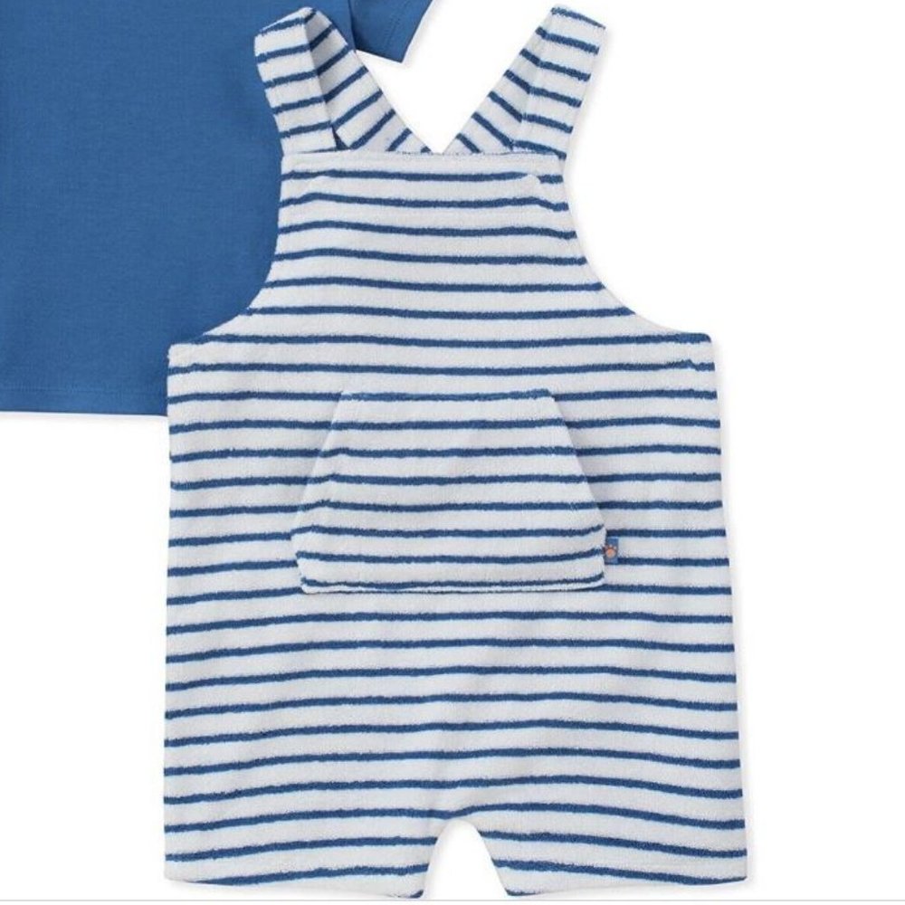 Absorba White and blue Terry cloth baby onesie ultra soft 3-6 months swim outfit